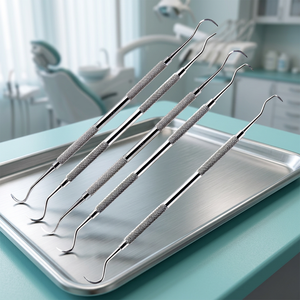 Ensemble de détartreurs dentaires en forme de faucille, 5 pièces, en acier inoxydable, instruments de nettoyage dentaire manuels, outils dentaires professionnels, classe I - Product Image 4