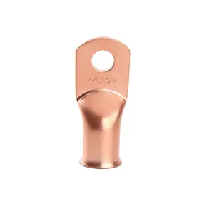 Pure Copper Awg Crimp Tubular Wire Ring Terminal Lugs Battery Cable Ends Connectors