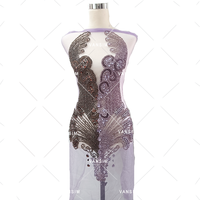 Argent vert cristal mélange couleur deux couleurs double couleur strass corsage robe applique corps patch