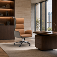 Chaise de bureau exécutive ergonomique en cuir PU bicolore de qualité supérieure, mousse haute densité, base électroplaquée, vente en gros