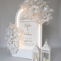 Panneau en acrylique PVC personnalisé, arche de mariage, toile de fond, panneau d'accueil pour réception de mariage avec lumières LED