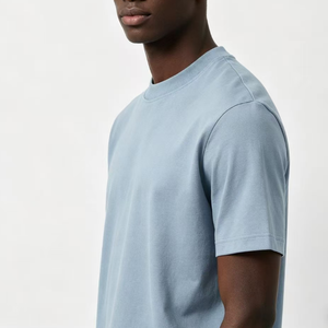 Camiseta de Lujo para Hombre, 100% Algodón, Cuello Redondo, Manga Corta, Hombros Caídos, Tallas Grandes, Personalizable con Logotipo OEM - Product Image 4