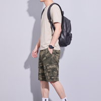 Shorts Cargo Camouflage Personnalisés pour Hommes, Taille Mi-Haute, Fermeture Boutonnée, Cordon de Serrage, Streetwear, 100% Coton Toile, Vêtements de Travail, Vente en Gros OEM TKAN7736