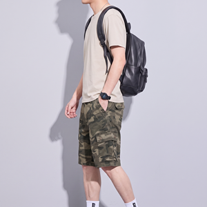 Pantalones Cortos Cargo de Camuflaje Personalizados para Hombre, Cintura Media, Cierre de Botones, Cordón Ajustable, Estilo Urbano, 100% Algodón Canvas, Ropa de Trabajo, Venta al por Mayor OEM TKAN7736 - Product Image 3