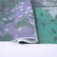 Tissu imprimé numérique floral extensible uni léger TRSP recyclé 220 g/m² pour robe ou pantalon
