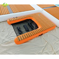 Rampe de bateau gonflable portable verte échelle de rampe de flotteur sur l'eau bateau ou piscine pour animaux de compagnie