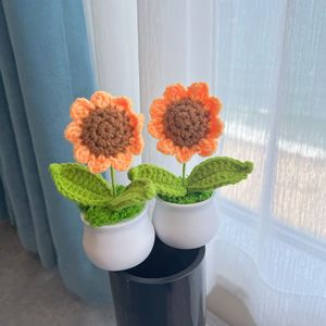 Pot de fleurs tressé à la main pour bouquet de tournesols, idéal pour fleurs fraîches préservées, parfait pour les marchés nocturnes ou comme cadeau pour la Fête des Enseignants - Product Image 3