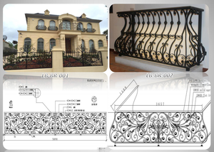 Ringhiera in Ferro Battuto <span class=keywords><strong>Prima</strong></span> per Scale e Balconi, Design Personalizzato in Ferro e Acciaio, Balaustre in Ferro Battuto Zincato - Product Image 2