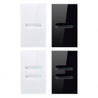 Interrupteur intelligent tactile de luxe Wi-Fi US avec variateur de lumière, compatible Alexa Google Home, contrôle vocal, étanche, courant max. 16A, PC intelligent