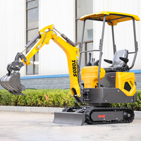 Mini-excavatrice TOROS 1 tonne, 1,2 tonne, 2 tonnes, moteur Kubota, EPA EURO 5, micro-excavatrice compacte sur chenilles pour la maison, le jardin, la ferme