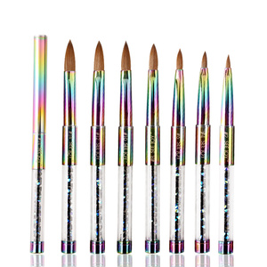 Cepillo <span class=keywords><strong>de</strong></span> uñas acrílico Kolinsky vison 100% puro con mango metálico <span class=keywords><strong>de</strong></span> primera calidad <span class=keywords><strong>de</strong></span> los Estados Unidos, tamaño 2, 4, 6, 8 - Product Image 2