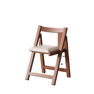 Silla de Comedor Plegable de Madera Minimalista, Completamente Ensamblada, Silla Portátil con Asiento Acolchado L124 - Product Image 2