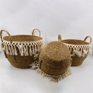 Dệt rơm giỏ bụng cho lưu trữ trang trí giặt - Product Image 2