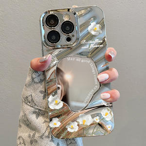 Mariposa flor espejo pulsera galvanizada TPU astilla funda de teléfono móvil para <span class=keywords><strong>iPhone</strong></span> 8 X <span class=keywords><strong>Xr</strong></span> Xs 11 12 13 14 15 16 Pro Max cubierta - Product Image 2