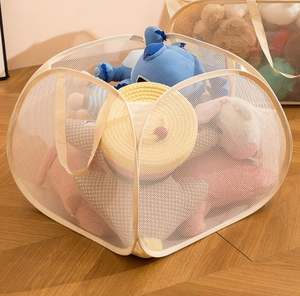 Innovative Opening Mesh <b>Laundry</b> <b>Hamper</b> <b>Large</b> 90L Size with Side Pocket - Product Image 3