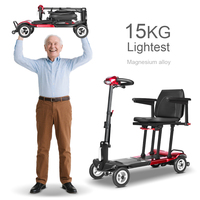 Scooter électrique léger à 4 roues 45KM longue portée double batteries au lithium Scooter de mobilité pliable portable adapté aux avions