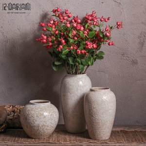 Handmade Pottery Antique Rustic Farmhouse Porcelain <strong>Flower</strong> <strong>Vase</strong> Vintage Large Ceramic Terracotta Retro Floor <strong>Vase</strong> - Product Image 1