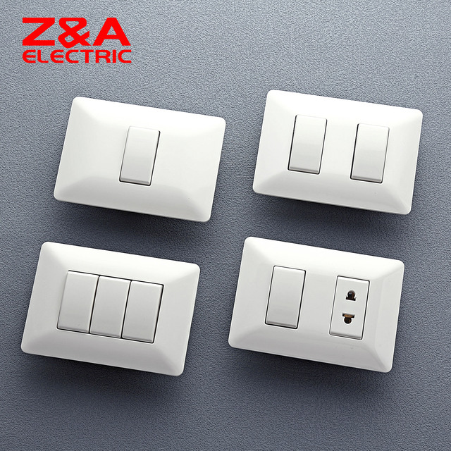 Factory Price 1/2/3 Gang Wall Switch 10A 250V CE/ROHS Certified OEM/ODM & Custom Packaging BM Series Z&A