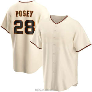 <span class=keywords><strong>Maillot</strong></span> de <span class=keywords><strong>baseball</strong></span> imprimé par transfert de chaleur avec logo personnalisé San authentique respirant 100% polyester unisexe col en V vêtements de sport grande taille - Product Image 1