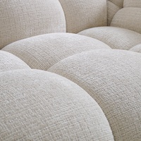 Canapé modulable 3 places Zayshine en tissu chenille blanc crème, style rétro français de luxe, pour salon, villa ou appartement, design de créateur