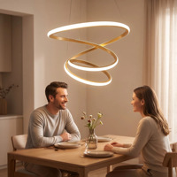 Nouvelle Arrivée Lustre Moderne Argenté à Hauteur Réglable LED 70W Ra90 Tricolore CCT Commutable Suspension Luminaire Suspendu Salon