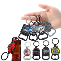 Décapsuleur porte-clés personnalisé en alliage de zinc, plaqué argent et noir, avec logo et lettres