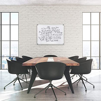 Tableau blanc magnétique double face en bois à rayures pour l'école, idéal pour les élèves en classe - Promotion