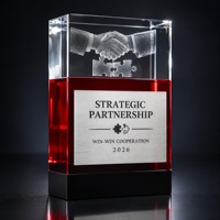 Trophée d'entreprise personnalisé en cristal Neelpure 198057, gravé au laser 3D pour la reconnaissance des employés et les étapes importantes des projets