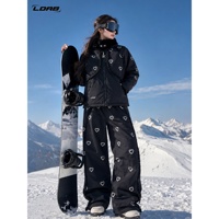 Combinaison de ski pour femme noire, nouvelle collection 2026, coupe-vent et imperméable, pour snowboard et ski alpin
