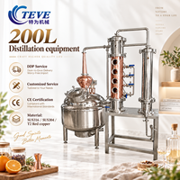 Alambic de distillation domestique 200L en acier inoxydable et cuivre rouge, colonne de distillation de whisky, chaudière, équipement de distillation d'alcool