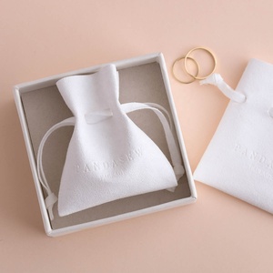 PandaSew Custom logo <b>White</b> <b>Small</b> Packaging <b>Bag</b> Jewelry Pouches Microfiber Travel Pouch - Product Image 6