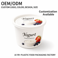 Gobelet PP 8oz avec couvercle dôme, logo IML personnalisé, qualité alimentaire sans BPA, conteneurs rigides empilables pour le stockage de produits laitiers et de beurre