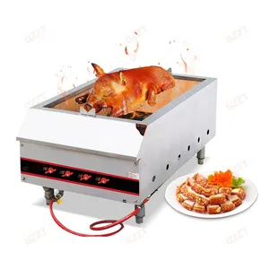 Akzeptieren Sie kunden spezifische Edelstahl Schweine koteletts Röst maschine Outdoor Party Holzkohle LPG NG Gas Spieß Röster Schwein Lamm Grill