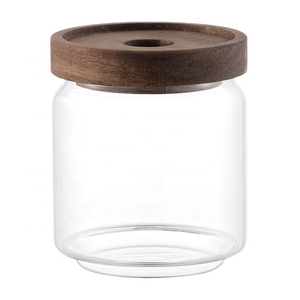 Conjunto Clássico de Potes de Vidro Herméticos Ecológicos para Armazenamento de Alimentos com Tampa de Bambu - Product Image 6