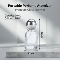 Flacon de parfum rechargeable en verre transparent de 30 ml, 50 ml, 100 ml, flacon vide avec bouchon rond pour le stockage de parfum