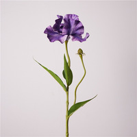 Bunga Iris Buatan Real Touch 70cm, Bunga Iris Besar dengan Ukuran Bunga 17cm, Warna Putih Lotus Ungu untuk Dekorasi Vas Rumah dan Pernikahan