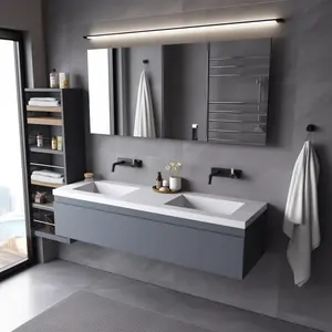 Baño de 42 pulgadas, gabinetes integrados, baño, lavabo, combinación de gabinete con espejo, China