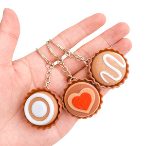 3D Printed PLA Plastic Dessert Clicker <b>Keychain</b> Creative Chocolate Button Fidget Toy Stress Relief Continuous Click Pendant - Product Image 1