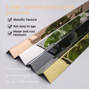 Garniture d'angle extérieur en carreaux de céramique Profil en L Garniture en métal Accessoires pour carreaux Angle mural Garde d'angle et garniture de bord Acier en L - Product Image 2