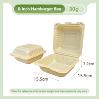 Boîte à lunch bento jetable écologique biodégradable à compartiment unique en bambou pour plats à emporter