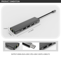 Promo Terbatas Docking Station Multifungsi 6 in 1 Tipe C Hub USB-C 6 Port untuk Komputer Laptop PC