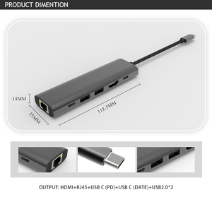 Station d'accueil multifonction 6 en 1 à vente chaude, <span class=keywords><strong>hub</strong></span> <span class=keywords><strong>USB</strong></span>-C 6 ports pour ordinateur portable <span class=keywords><strong>PC</strong></span> - Product Image 6