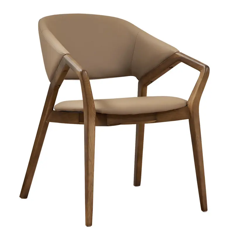 Chaise de salle à manger minimaliste en bois massif en bois de frêne chaise de maison designer en gros avec accoudoirs chaise nordique