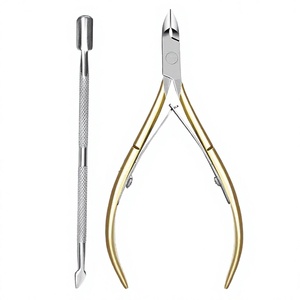 Nouveau kit de soin des ongles en acier inoxydable argenté, coupe-ongles à lame courbée/droite pour doigts/orteils, pinces à large ouverture, repousse-cuticules - Product Image 1