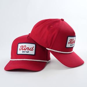 Casquette de baseball à 5 panneaux avec cordon, nouvelle conception de qualité supérieure avec broderie de logo, personnalisation en gros du design du logo - Product Image 1