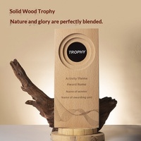 Trophées personnalisés en bois massif à trois anneaux, gravure durable, impression UV créative, haut de gamme, pour réunions annuelles, employés, étudiants