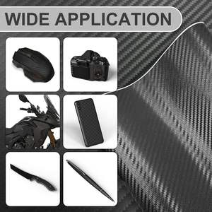 Pellicola in PVC in fibra di carbonio oro nero opaco 3D, pellicola protettiva leggera per decorazione di interni/motocicli/esterni - Product Image 5