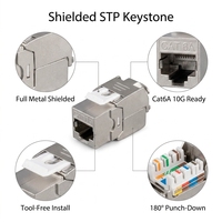 Conector Keystone RJ45 Macho/Hembra Blindado Gigabit Cat6 de Alta Velocidad, Módulo de Red Metálico FTP de 1Gbps Anti-interferencia Ethernet
