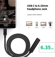 DAJIANG Câble audio USB C 6.35mm TRS personnalisé Câble adaptateur AUX à gaine en PVC avec amplificateurs audio à prise stéréo OEM