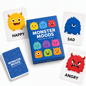 Cartes à Jouer Personnalisées Premium Édition Émotions Monstres pour Enfants |   Boîte <span class=keywords><strong>en</strong></span> carton éducative pour l'apprentissage de l'intelligence émotionnelle <span class=keywords><strong>en</strong></span> famille - Product Image 2